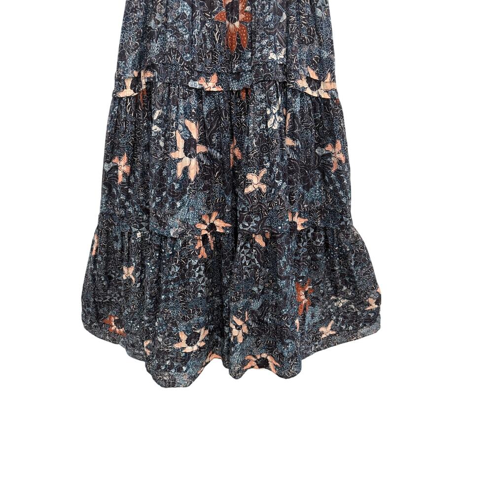 Ulla Johnson Annisa Floral Ruffle Midi Dress Size 6 Smocked Summer Boho - Picture 8 of 12